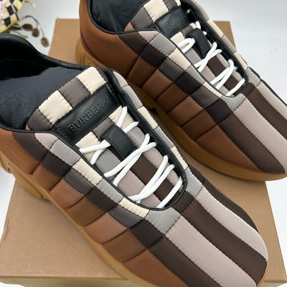 Men’s Burberry check quilted trainer sneakers size 42 made in Italy - Picture 4 of 10